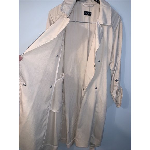 TopShop Beige Summer Trench Coat NWOT Sz 6 - Picture 7 of 10